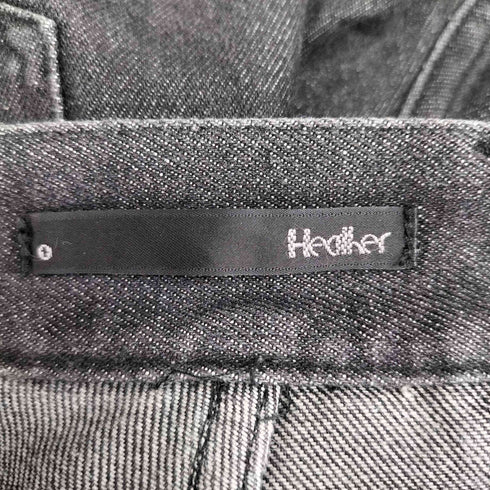 ヘザー Heather カーゴブラックデニムパンツ レディース JPN:S