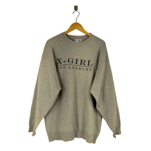 エックスガール X-girl EMBROIDERED SERIF LOGO KNIT レディース ONE SIZE