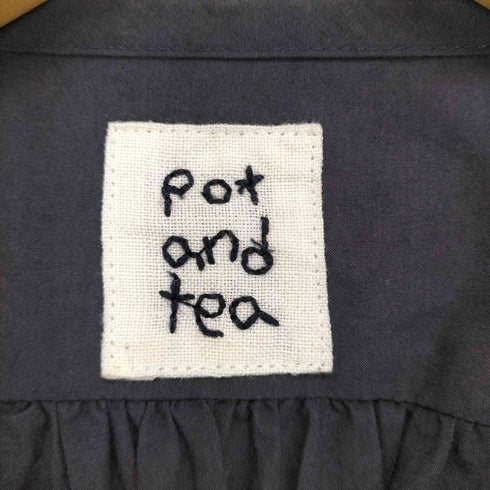 POT AND TEA バンドカラー コットンブラウス domestic レディース L