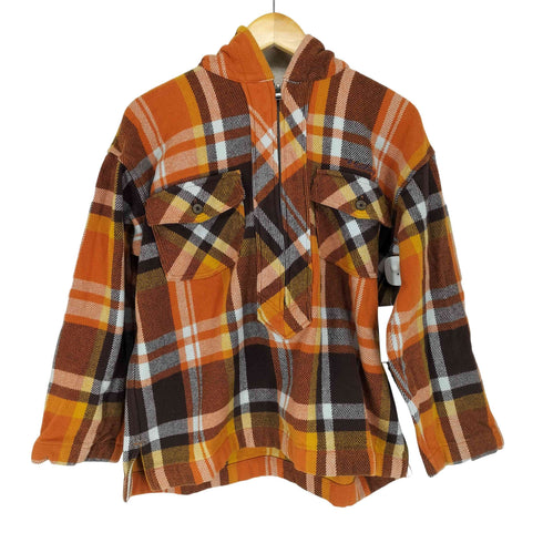 アベイシングエイプ A BATHING APE CHECK HALF ZIP HOODIE SHIRT レディース FREE