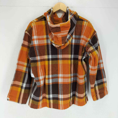 アベイシングエイプ A BATHING APE CHECK HALF ZIP HOODIE SHIRT レディース FREE
