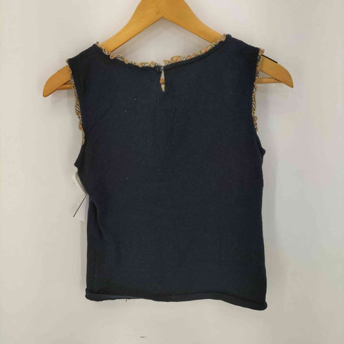 バーバリーブルーレーベル BURBERRY BLUE LABEL ノバチェック 刺繍 フリルノースリーブカットソー レディース M