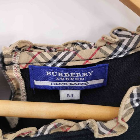 バーバリーブルーレーベル BURBERRY BLUE LABEL ノバチェック 刺繍 フリルノースリーブカットソー レディース M