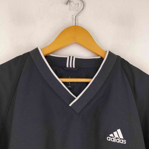 アディダス adidas 00S ロゴ刺繍 Vネック ナイロンスウェット メンズ JPN:L
