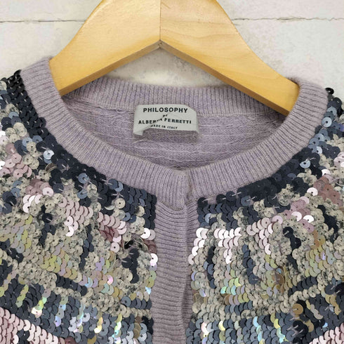 アルベルタフェレッティ ALBERTA FERRETTI MADE IN ITALY スパンコール カシミヤ混 ニットカーディガン レディース 40