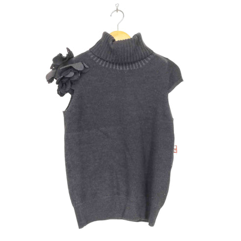 トリココムデギャルソン tricot COMME des GARCONS 90s フラワーデザイン タートルネック ウールニットベスト レディース