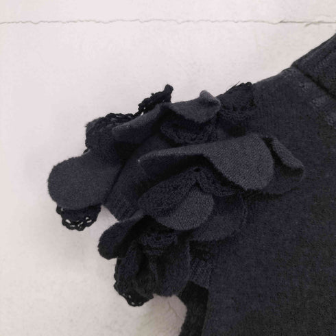 トリココムデギャルソン tricot COMME des GARCONS 90s フラワーデザイン タートルネック ウールニットベスト レディース
