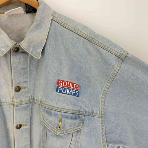 GOULDS PUMPS 企業 刺繍 ロゴ 4ポケット 4th型 デニム ジャケット メンズ import:XL