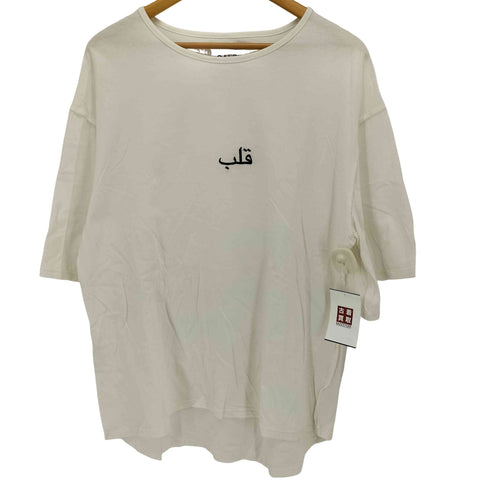 QALB シグネチャーロゴ アウトステッチ オーバーサイズ S/S Tシャツ メンズ FREE