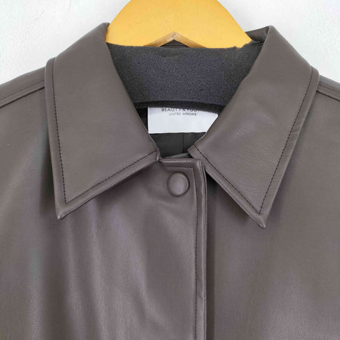 ビューティーアンドユースユナイテッドアローズ BEAUTY & YOUTH UNITED ARROWS フラットポケットシャツ PUレザー レディース