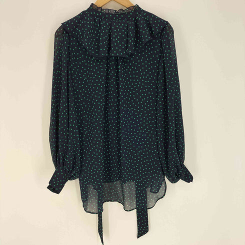 ジャスグリッティー JUSGLITTY 22SS ドット フリル ボウタイ ブラウス シャツ ビックカラー レディース JPN:2