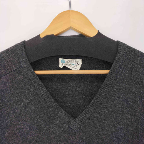 ピューリタン PURITAN 70s ウールVネックニットセーター メンズ import:L