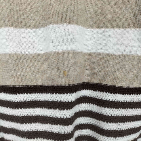 バーバリーブルーレーベル BURBERRY BLUE LABEL リネン混 ロゴ刺繍ニットブラウス レディース 38