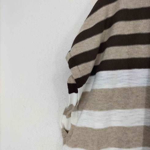 バーバリーブルーレーベル BURBERRY BLUE LABEL リネン混 ロゴ刺繍ニットブラウス レディース 38