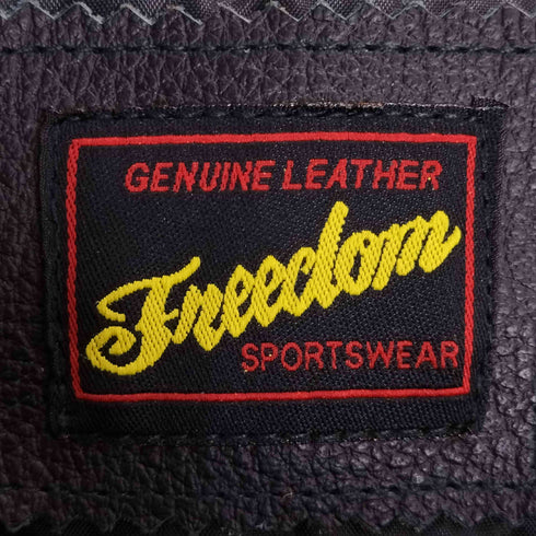 フリータ?ム FREEDOM 裏地キルティング バッファローレザー ロング ダブルライダースジャケット メンズ 38