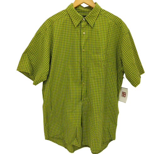 バナナリパブリック BANANA REPUBLIC チェック シアサッカー S/S レギュラー シャツ メンズ import:L