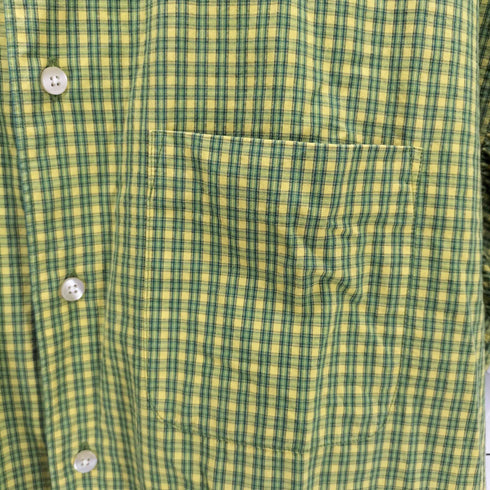 バナナリパブリック BANANA REPUBLIC チェック シアサッカー S/S レギュラー シャツ メンズ import:L