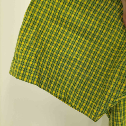 バナナリパブリック BANANA REPUBLIC チェック シアサッカー S/S レギュラー シャツ メンズ import:L