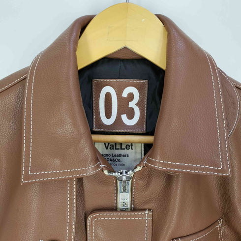 リューグーレザーズ Liugoo Leathers VaLLet VALLET 03 ダブルジップ カウレザー ジャケット メンズ JPN:M