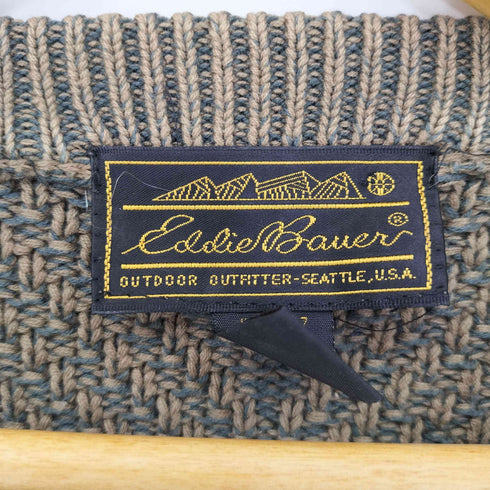 エディーバウアー Eddie Bauer 黒タグ 香港製 コットンニットセーター メンズ