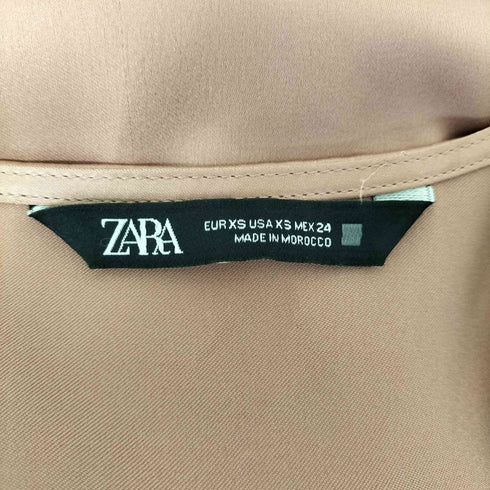 ザラ ZARA サテンマキシロングスリーブワンピース レディース import:XS