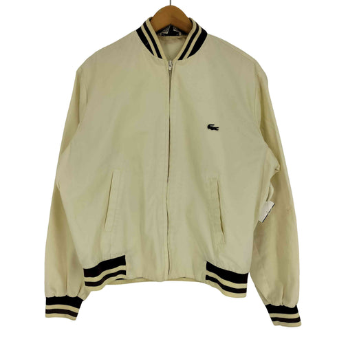 アイゾッドラコステ IZOD LACOSTE 70-80S 青糸巻きタグ ロゴ ワッペン リブ 切替 ジップアップ ジャケット ブルゾン スウィングトップ メンズ