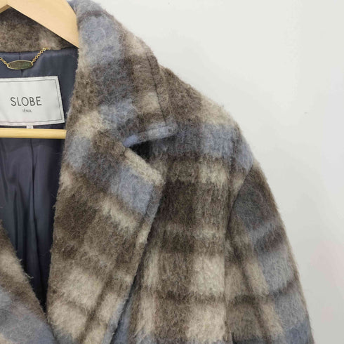 スローブイエナ SLOBE IENA 21AW チェックシャギーロングコチェスターコート レディース JPN:36