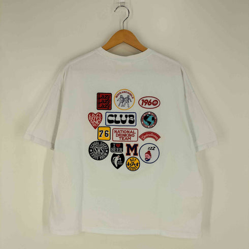 フリークスストア FREAKS STORE GROCERY AND DELICATESSEN ビッグシルエット バック刺繍 ランダムワッペンデザイン クルーネックTシャツ メンズ JPN:L