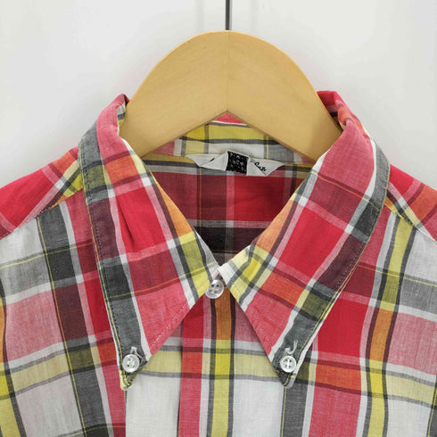 Island in the Sun 60s チェックボタンダウンコットン半袖シャツ メンズ import:M