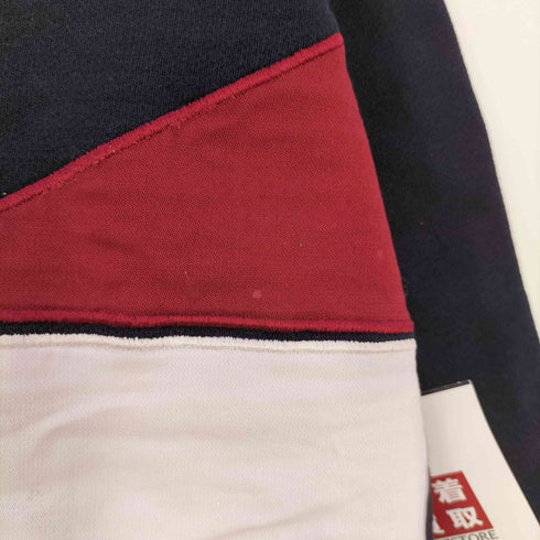 ODDONEOUT ロゴ刺繍 フロントストラップ ハーフジップ スウェット レディース