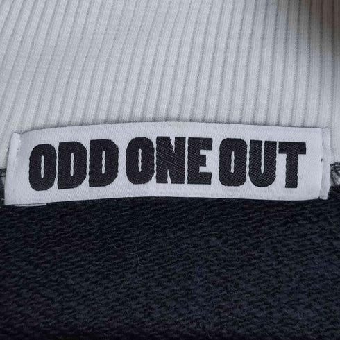 ODDONEOUT ロゴ刺繍 フロントストラップ ハーフジップ スウェット レディース