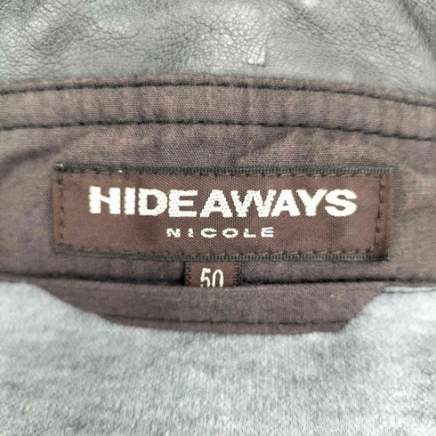 ハイダウェイニコル HIDEAWAYS NICOLE フェイクレザーブルゾン メンズ 50