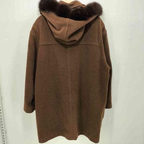 80-90s MADE IN ITALY モヘヤ混 フェイクファー ダッフルコート レディース 52