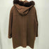 80-90s MADE IN ITALY モヘヤ混 フェイクファー ダッフルコート レディース 52