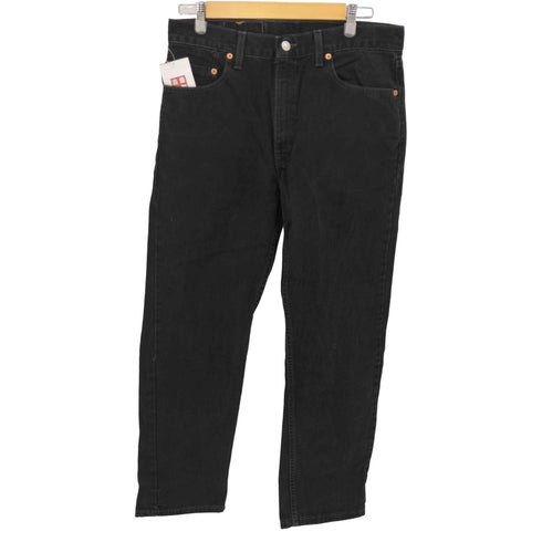 リーバイス Levis 505-0260 USA製 REGLAR FIT ボタン裏513 ストレート ブラックデニムパンツ メンズ 34×32