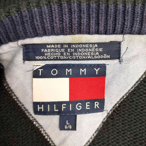 トミーヒルフィガー TOMMY HILFIGER ロゴ刺繍 コットンニット メンズ JPN:L