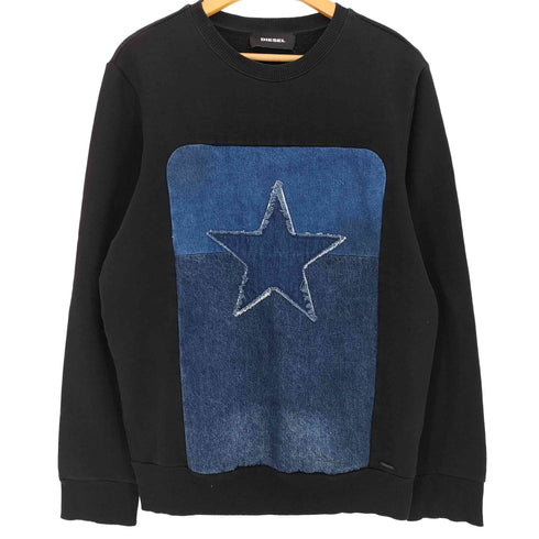 ディーゼル DIESEL デニムスター クルーネックスウェット メンズ import:L