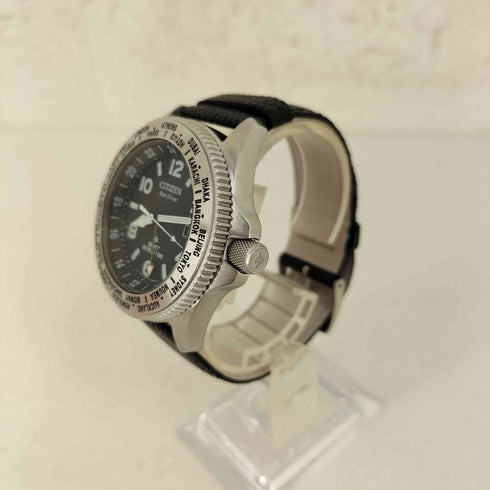 シチズン CITIZEN GMT WORLD TIME エコ・ドライブ レザーベルト 腕時計 メンズ