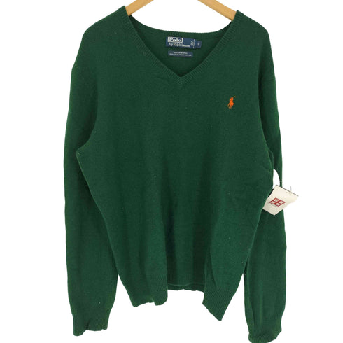 ポロバイラルフローレン Polo by RALPH LAUREN EXCLUSIVE OF DECORATION ラム ウール ポニー 刺繍 Vネック ニット セーター メンズ import:L