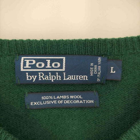 ポロバイラルフローレン Polo by RALPH LAUREN EXCLUSIVE OF DECORATION ラム ウール ポニー 刺繍 Vネック ニット セーター メンズ import:L
