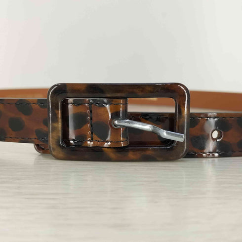 メゾンボアネ maison boinet フランス製 レオパード柄 ベルト レディース 80/32