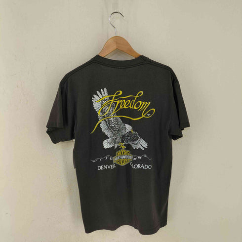 ハーレーダビッドソン HARLEY-DAVIDSON 両面アニマルプリントTシャツ イーグル 3D EMBLEM @1984年コピーライト メンズ import:L