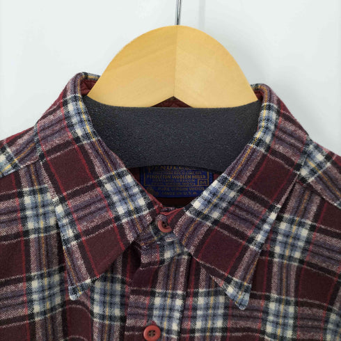 ペンドルトン PENDLETON 70S MADE IN USA L/S チェックウールシャツ メンズ import:M
