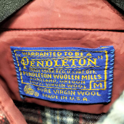 ペンドルトン PENDLETON 70S MADE IN USA L/S チェックウールシャツ メンズ import:M