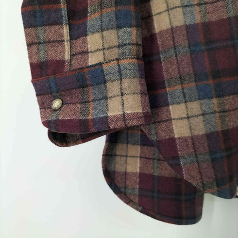 ペンドルトン PENDLETON 70S MADE IN USA L/S チェックウールシャツ メンズ import:L