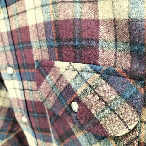 ペンドルトン PENDLETON 70S MADE IN USA L/S チェックウールシャツ メンズ import:L