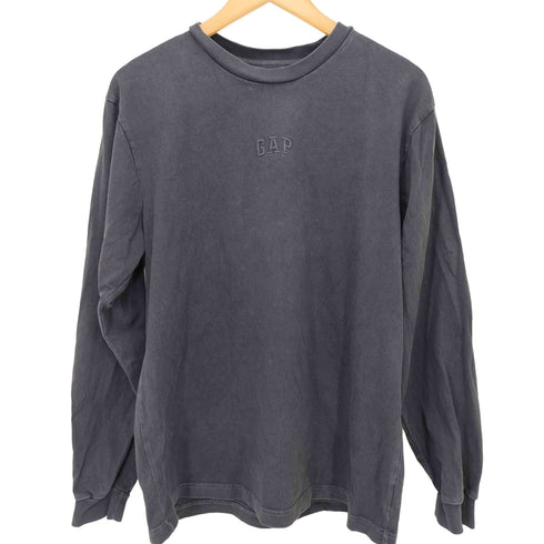 ギャップ Gap LONG SLEEVE CREW CLASSIC FIT LS LOGO TEE ロゴ 刺繍 製品染め L/S Tシャツ メンズ import:M
