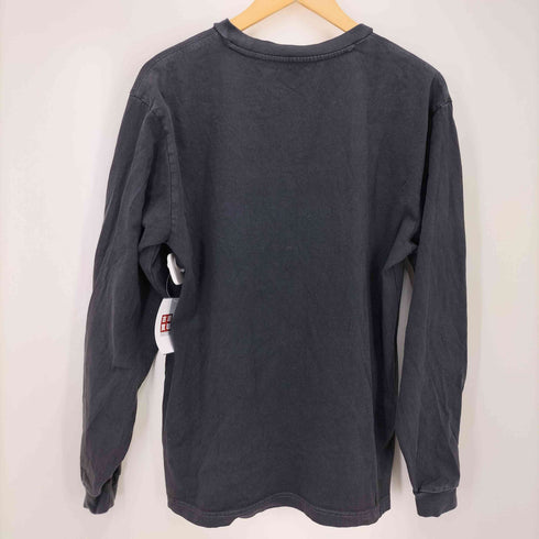 ギャップ Gap LONG SLEEVE CREW CLASSIC FIT LS LOGO TEE ロゴ 刺繍 製品染め L/S Tシャツ メンズ import:M