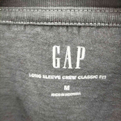 ギャップ Gap LONG SLEEVE CREW CLASSIC FIT LS LOGO TEE ロゴ 刺繍 製品染め L/S Tシャツ メンズ import:M