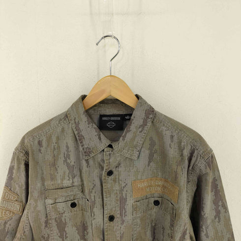 ハーレーダビッドソン HARLEY-DAVIDSON 23AW MADE IN INDIA デジタルカモ コットンリップストップ パークシャツ メンズ import:M